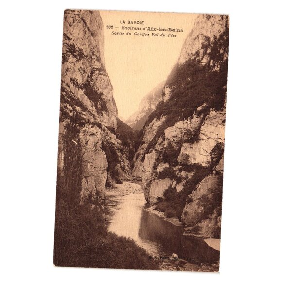 Vintage La Savoie Postcard Environs Aix-Les-Bains Sortie Gouffre Val Du Fier - Picture 1 of 2